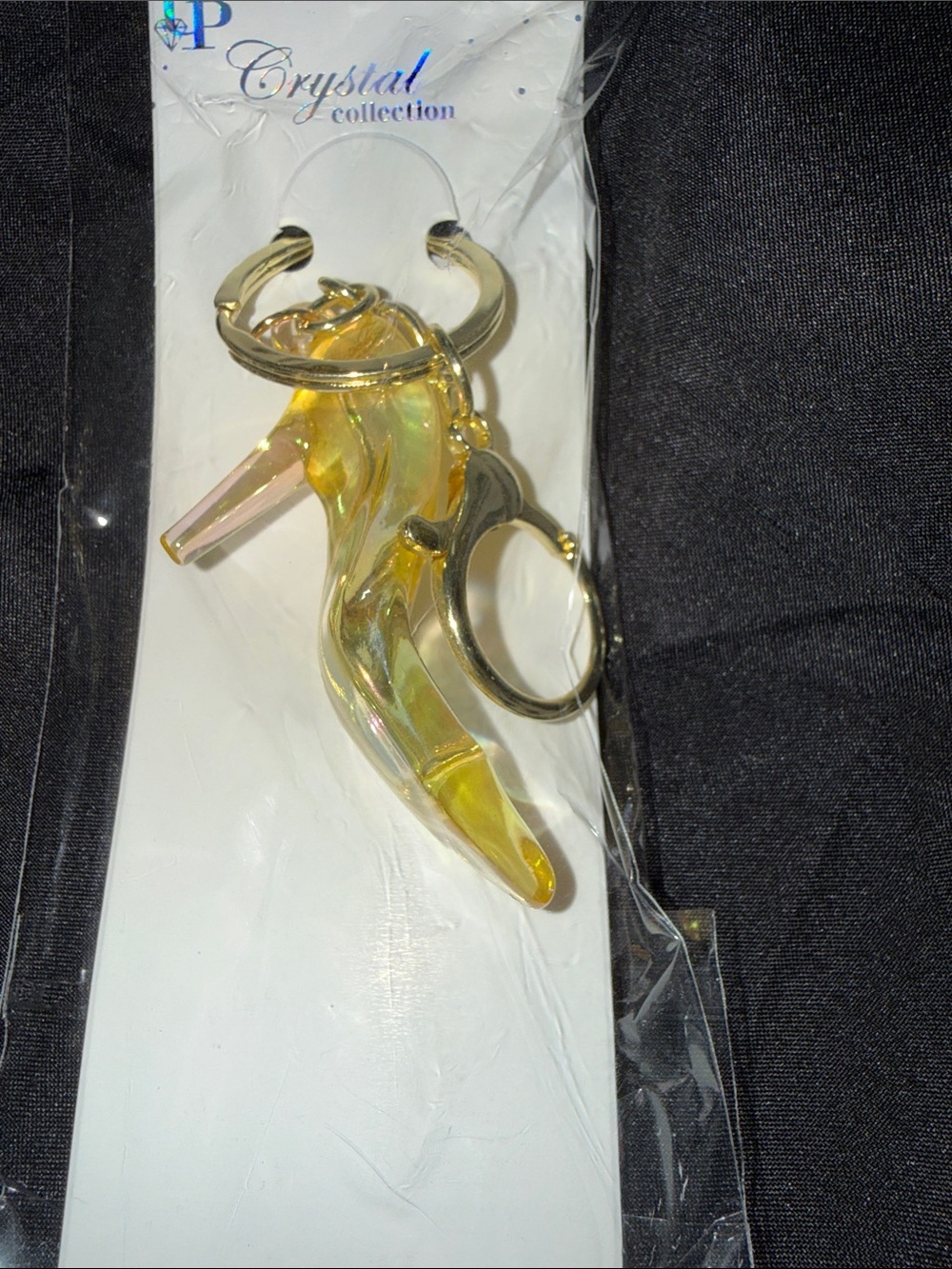Iridescent Yellow High Heel Key & Card Holder
